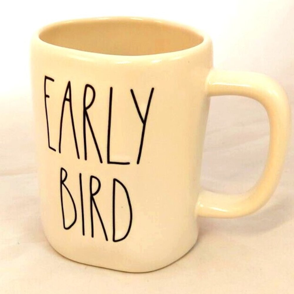 Rae Dunn EARLY BIRD Coffee Cup Mug Artisan Collection by Magenta Matte Finish 5"